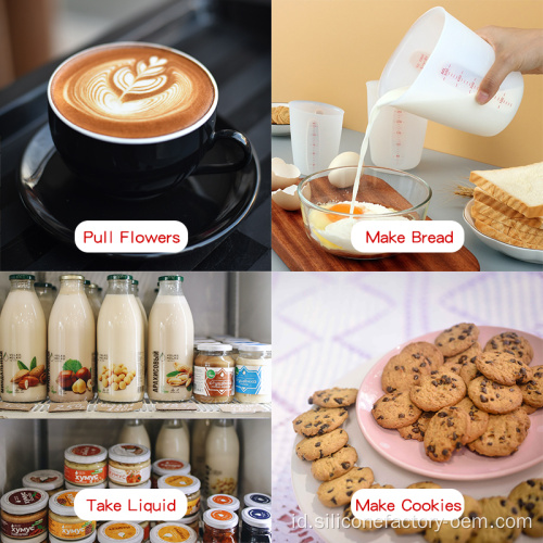 Alat kue skala cangkir pengukur silikon
